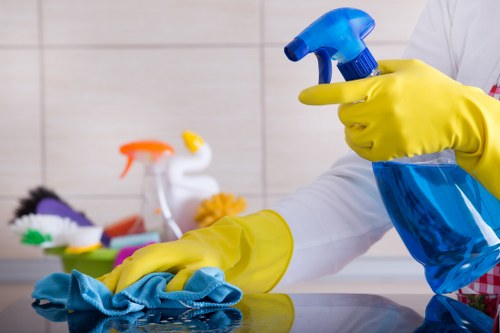 Professional carpet cleaner in SW13 cleaning a living room carpet