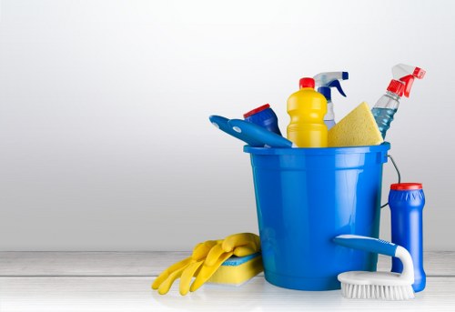 Technician using carpet cleaning equipment in SW13 home